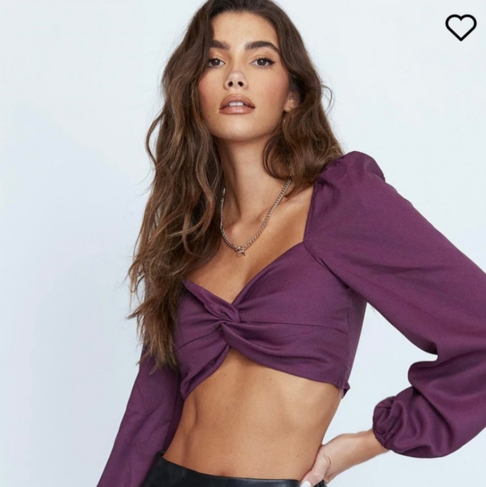 Princess Polly- Carson Long Sleeve top. purple.
